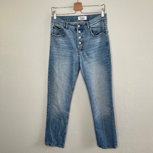 Reformation Womens High-Rise Button-Fly Liza High Straight jeans 29 - Picture 4 of 12